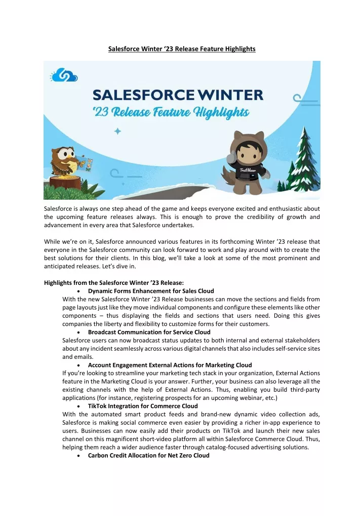 salesforce winter 23 release feature highlights