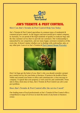 Pest Control Hoppers Crossing