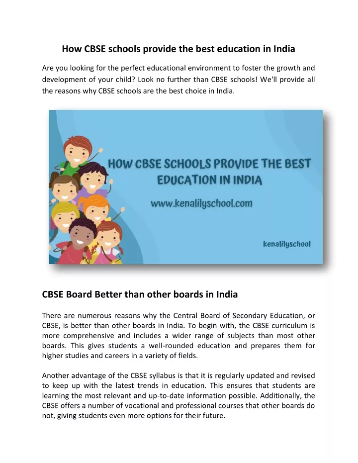 how cbse schools provide the best education