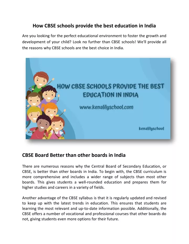 PPT - How CBSE Schools Provide The Best Education In India PowerPoint ...