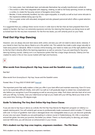 Exactly How To Start Dancing Hip Hop For Beginners
