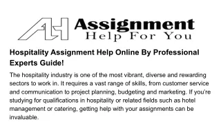 hospitality assignment help online