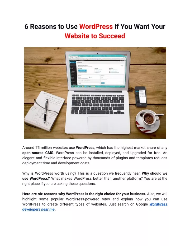 6 reasons to use wordpress if you want your
