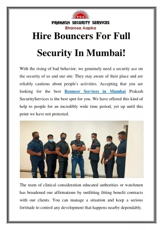 Bouncer Services in Mumbai Call-870270287
