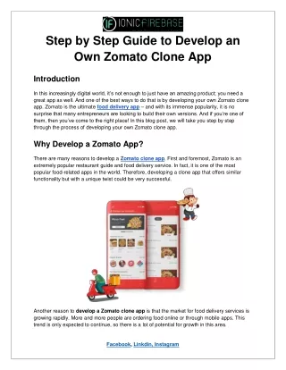 step by step guide to develop an own zomato clone