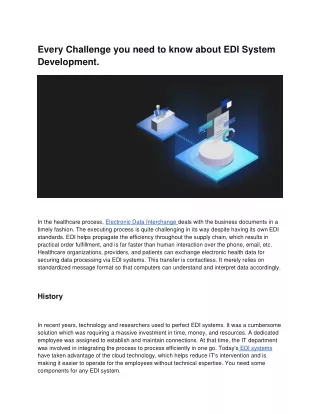 Every Challenge you need to know about EDI System Development.
