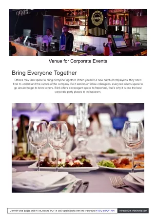 Best Corporate Party Venues in Indirapuram