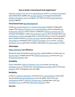 how to build a cloud based saas application
