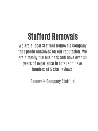 Stafford Removals