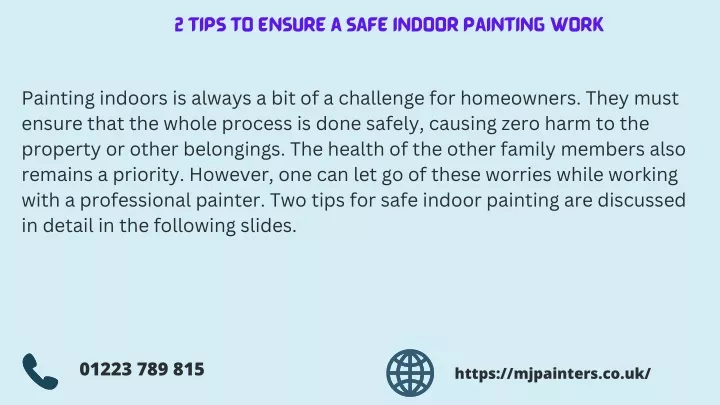 2 tips to ensure a safe indoor painting work