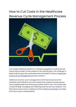 How to Cut Costs in the Healthcare Revenue Cycle Management Process