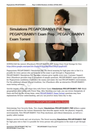 Simulations PEGAPCBA86V1 Pdf, New PEGAPCBA86V1 Exam Prep | PEGAPCBA86V1 Exam Torrent