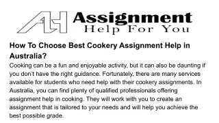 how to choose best cookery assignment help