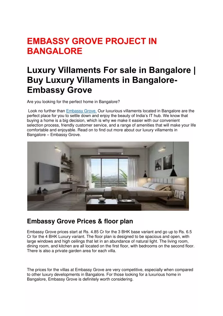 embassy grove project in bangalore