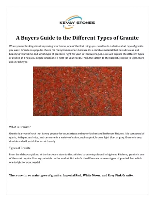 a buyers guide to the different types of granite