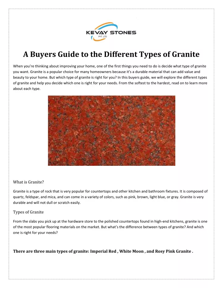 a buyers guide to the different types of granite