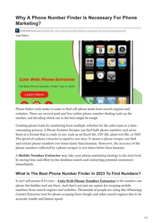 why a phone number finder is necessary for phone