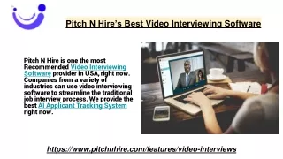 Pitch N Hire’s Best Video Interviewing Software