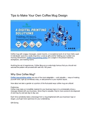 Tips to Make Your Own Coffee Mug Design