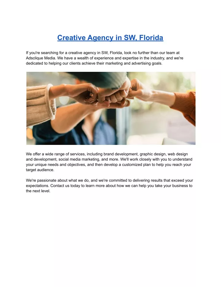creative agency in sw florida