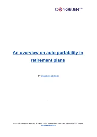 an overview on auto portability in