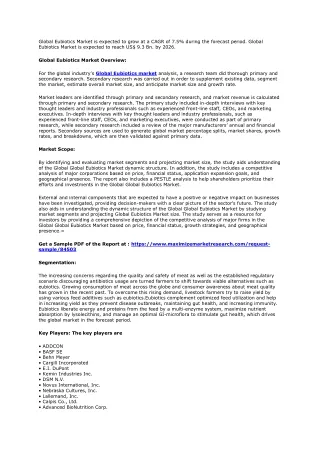 global eubiotics market is expected to grow