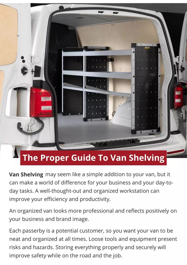 the proper guide to van shelving