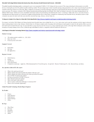 wearable technology market analysis by industry