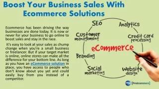 boost your business sales with ecommerce solutions