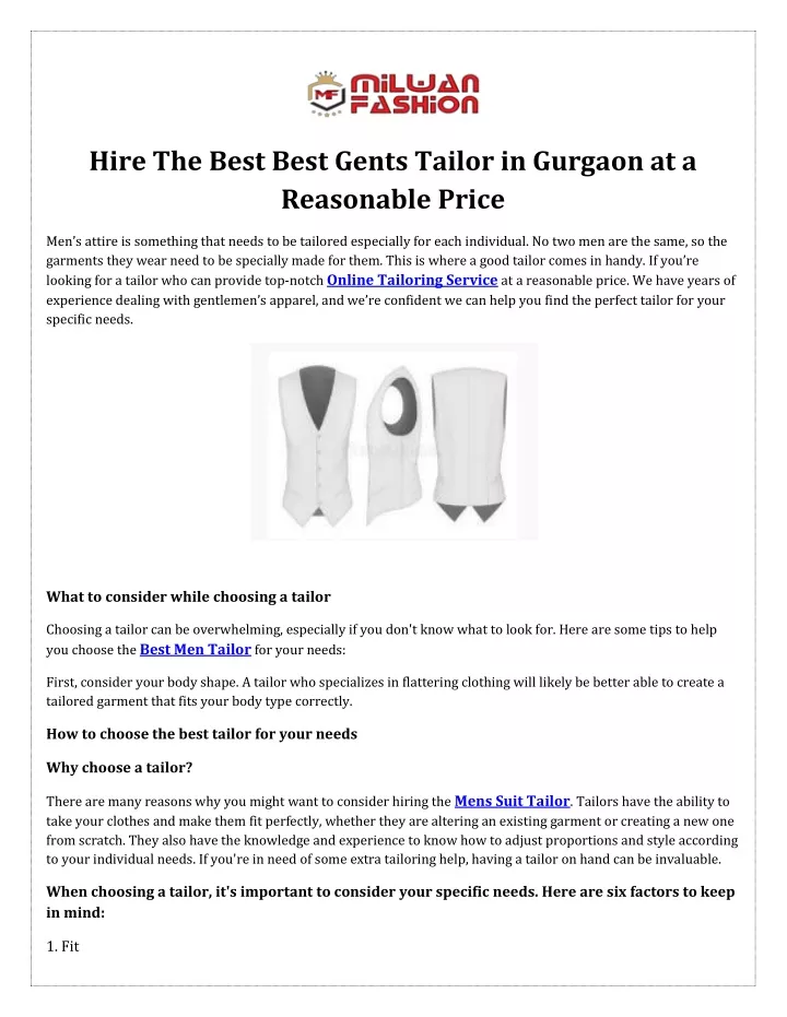 hire the best best gents tailor in gurgaon