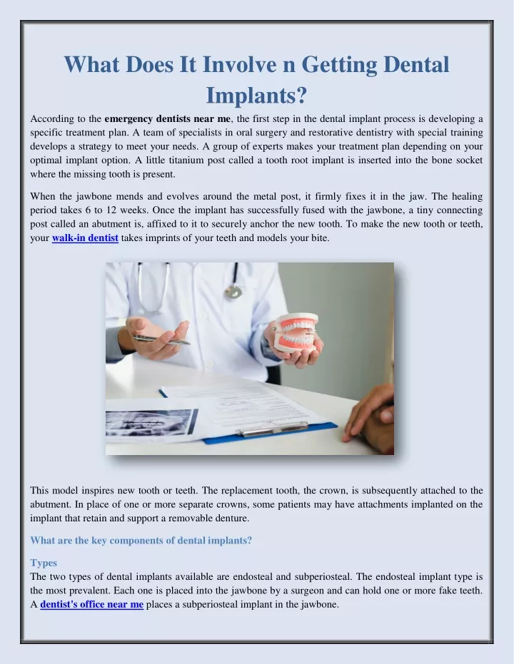 what does it involve n getting dental implants