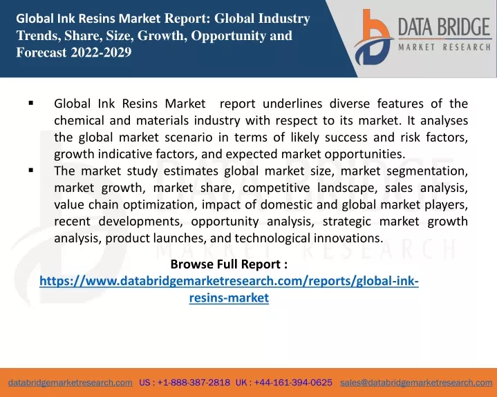 global ink resins market report global industry