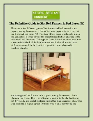 The Definitive Guide to Slat Bed Frames
