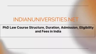PhD Law Course Structure, Duration,Admission, Eligibility and Fees in India