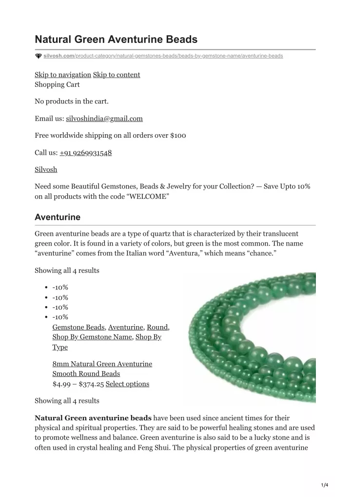 natural green aventurine beads