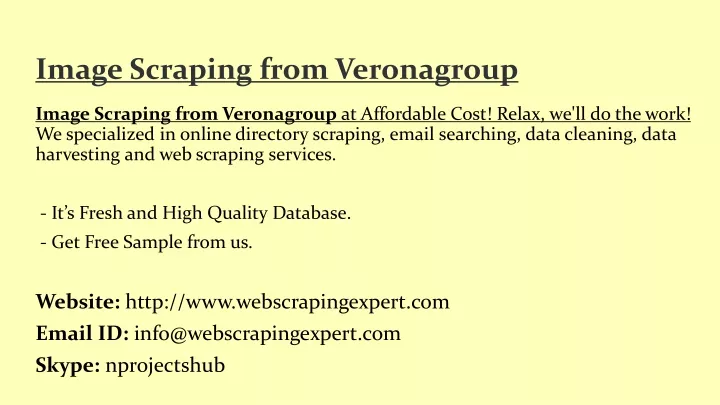 image scraping from veronagroup