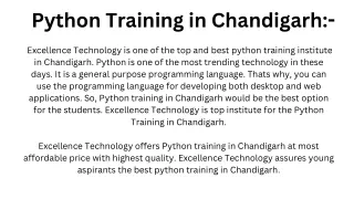 Python Training in Chandigarh