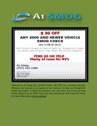 welcome to a1 smog star certified center we offer