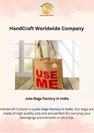 Jute Bags Factory in India