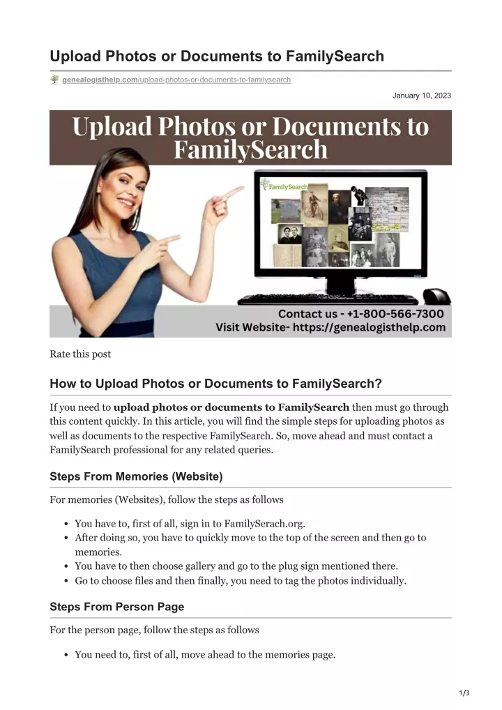 upload photos or documents to familysearch