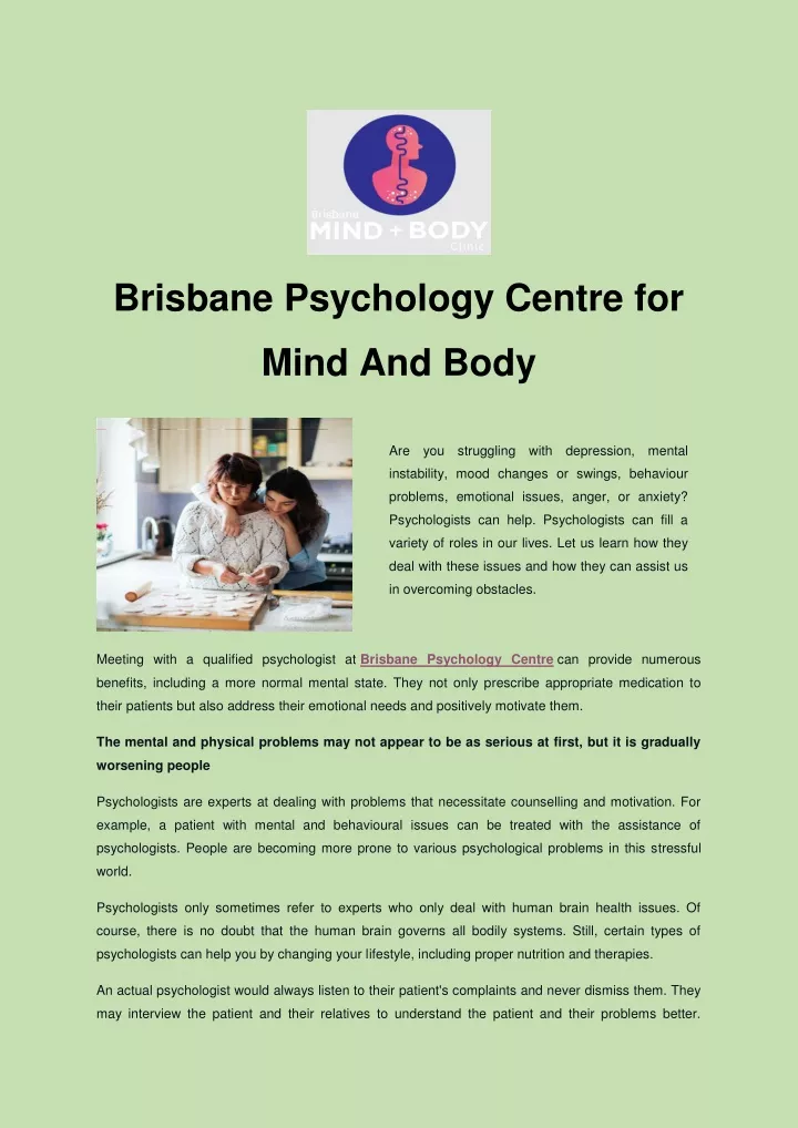 brisbane psychology centre for
