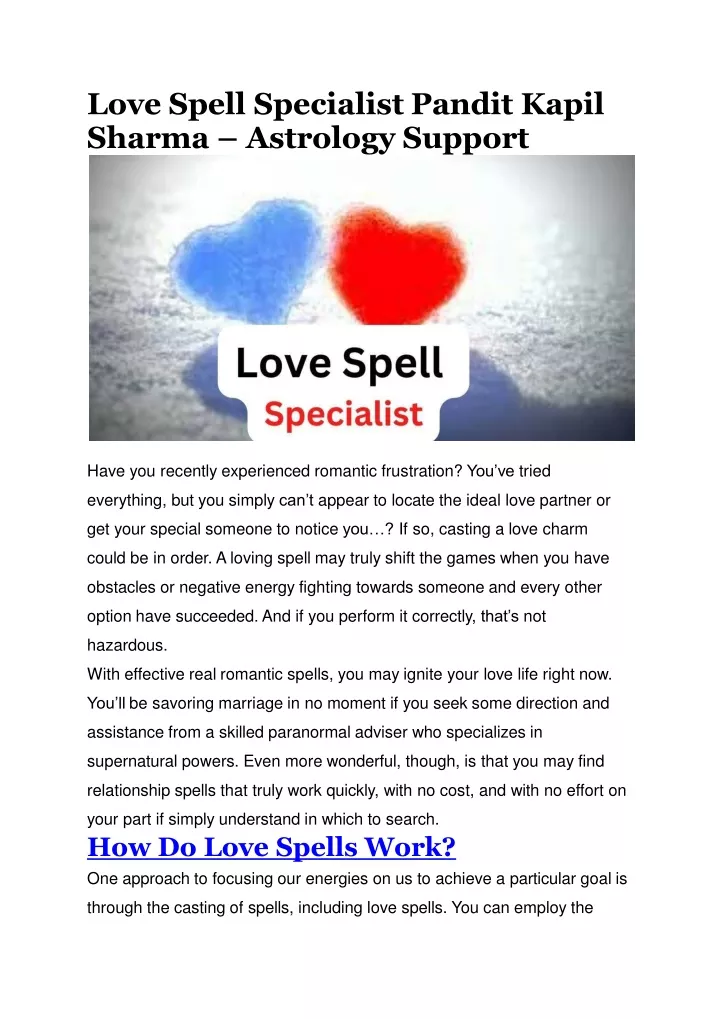 love spell specialist pandit kapil sharma astrology support