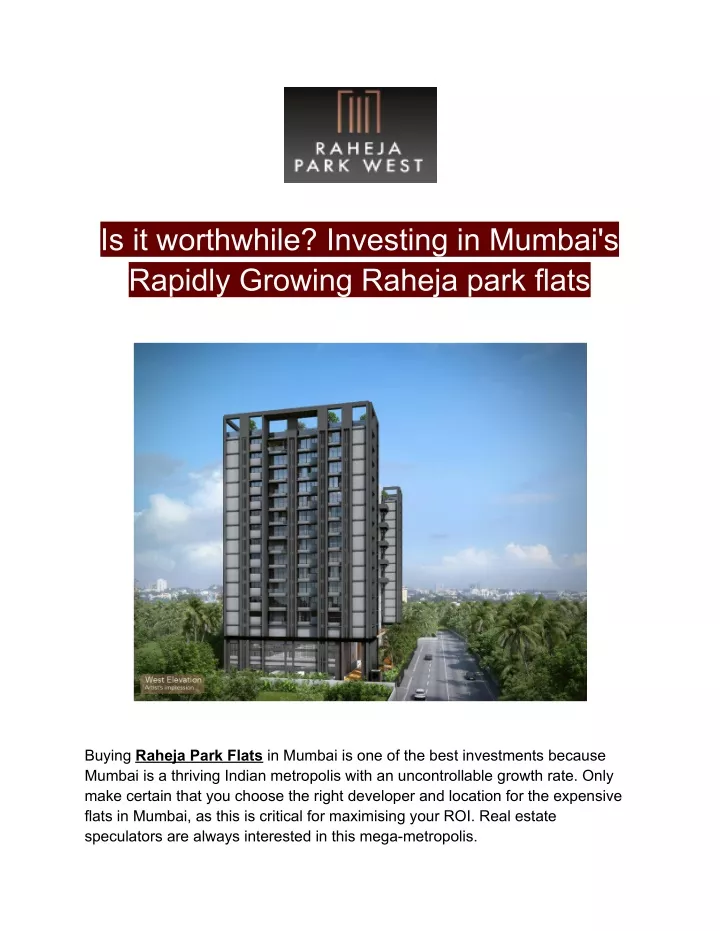 is it worthwhile investing in mumbai s rapidly