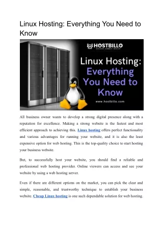 linux hosting everything you need to know