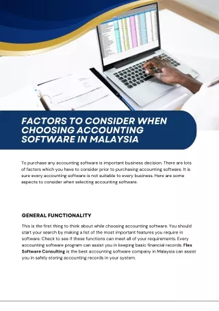 Factors To Consider When Choosing Accounting Software In Malaysia