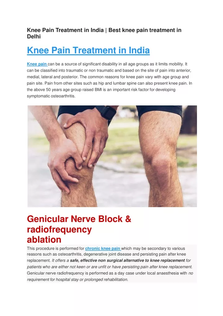 knee pain treatment in india