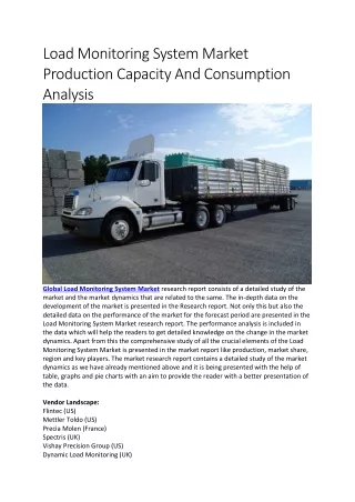 load monitoring system market production capacity