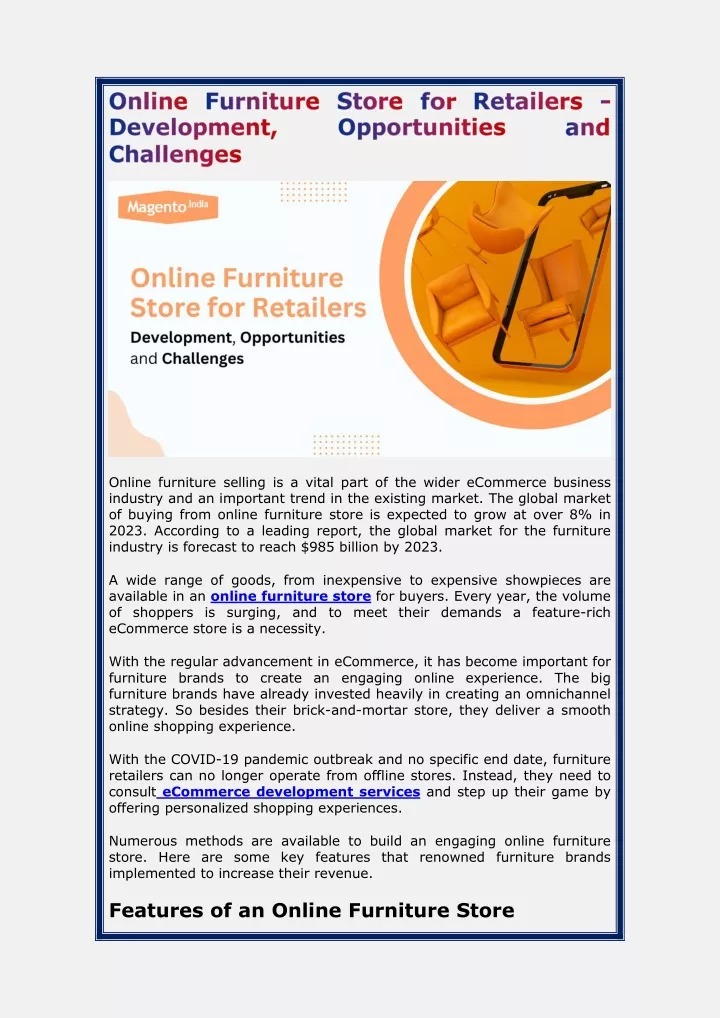 online furniture selling is a vital part