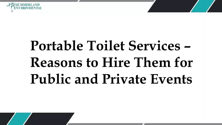 portable toilet services reasons to hire them