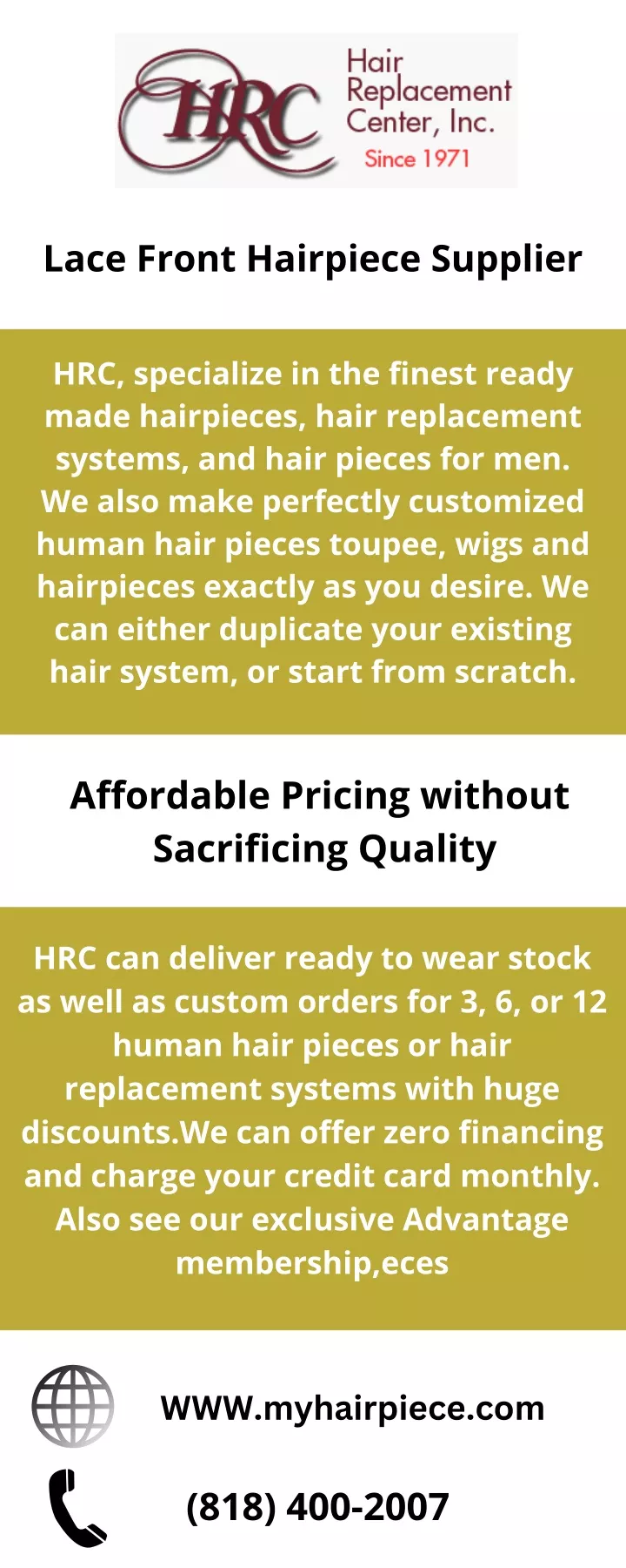 lace front hairpiece supplier